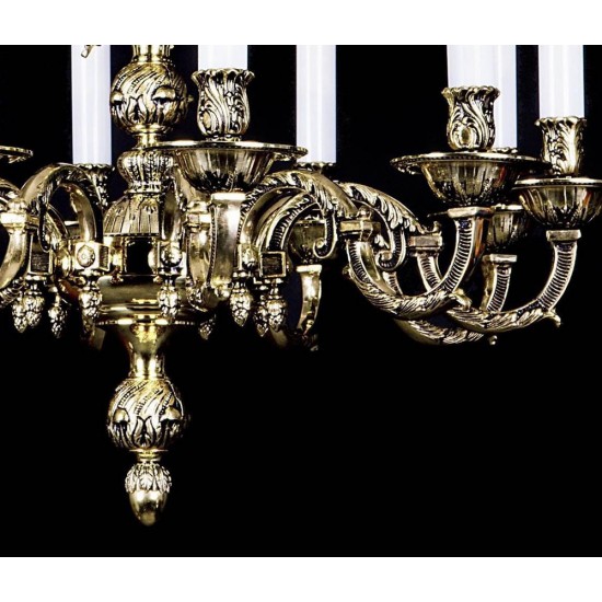 Candelabru Alama, Cristale, Bohemia, E14, L301091, Crystal