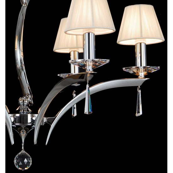 Candelabru Alama, Cristale, Bohemia, E14, LL010CH06Sirm, Crystal