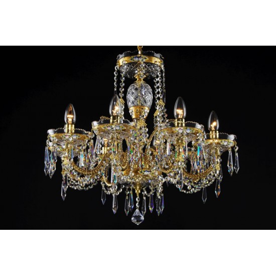 Candelabru Cristale, Bohemia, E14, LL010CH08-CRYSTAL-GOLD, Crystal