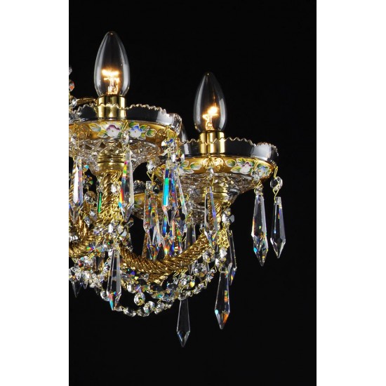 Candelabru Cristale, Bohemia, E14, LL010CH08-CRYSTAL-GOLD, Crystal