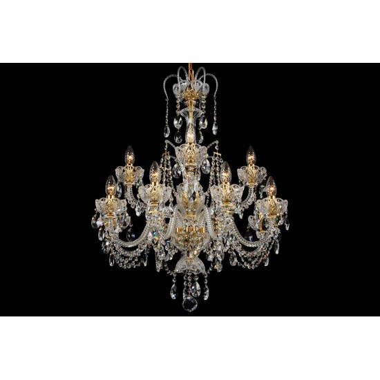 Candelabru Cristale, Sticla, Bohemia, E14, LL010CH12OLA, Crystal