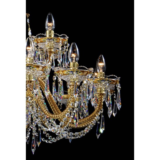 Candelabru Cristale, Bohemia, E14, LL010CH18-CRYSTAL-GOLD, Crystal