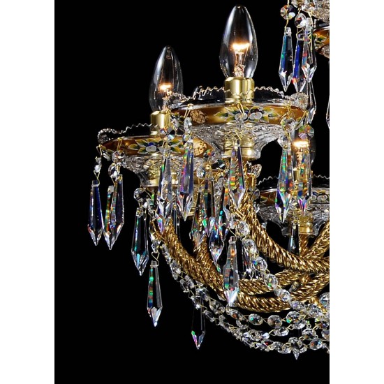 Candelabru Cristale, Bohemia, E14, LL010CH18-CRYSTAL-GOLD, Crystal