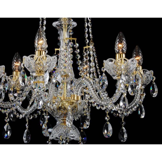 Candelabru Cristale, Sticla, Bohemia, E14, LL010CH6 OLA, Crystal