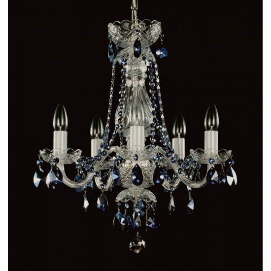 Candelabru Cristale, Colorat, Bohemia, E14, LW010102052101blue, Crystal