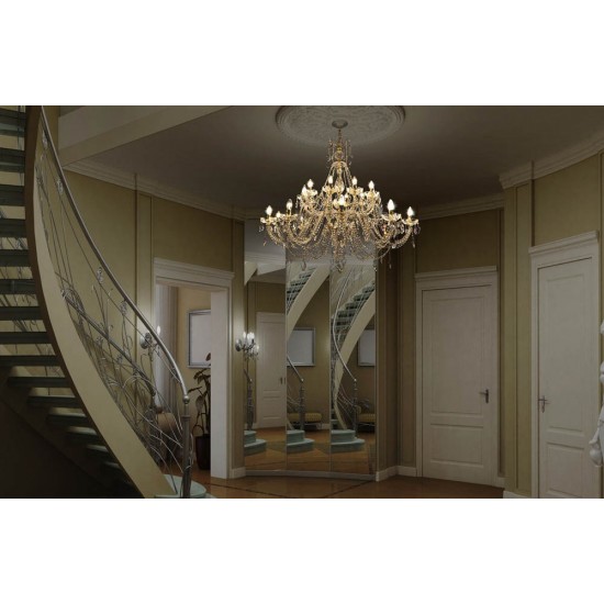 Candelabru Cristale, Sticla, Bohemia, E14, LW010146202100G, Crystal