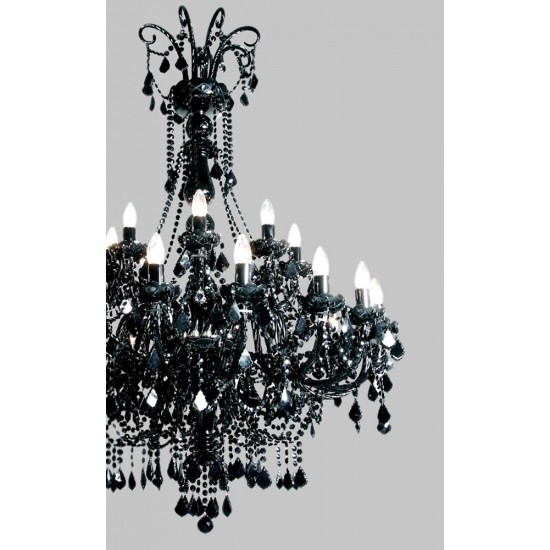Candelabru Cristale, Negru, Bohemia, E14, TX010840080024, Crystal