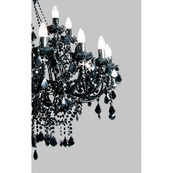 Candelabru Cristale, Negru, Bohemia, E14, TX010840080024, Crystal