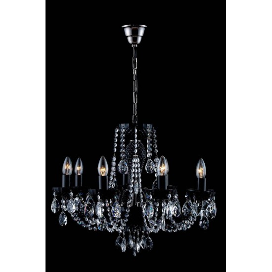 Candelabru Cristale, Negru, Bohemia, E14, TX010852084008, Crystal