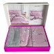 Lenjerie pat dubla, 6 piese, 220cm x 240cm, Roz LB100CHI6R