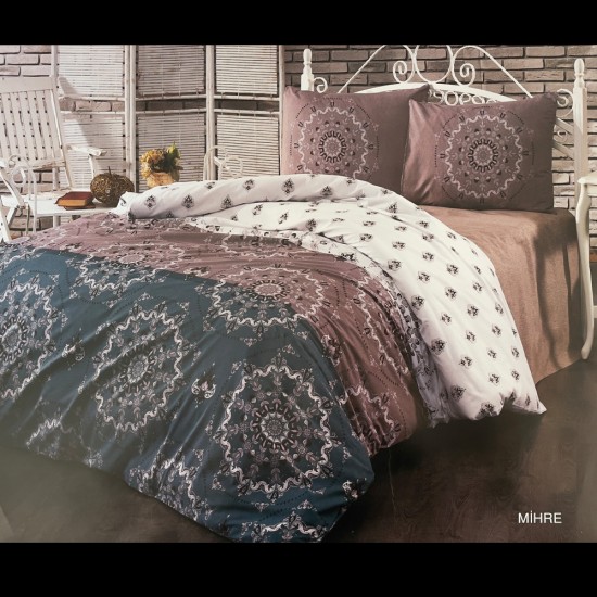 Lenjerie pat dubla, 4 piese, 220cm x 240cm, Grena LB70M4MI