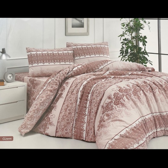 Lenjerie pat dubla, 4 piese, 220cm x 240cm, Rosu LB70R4GI