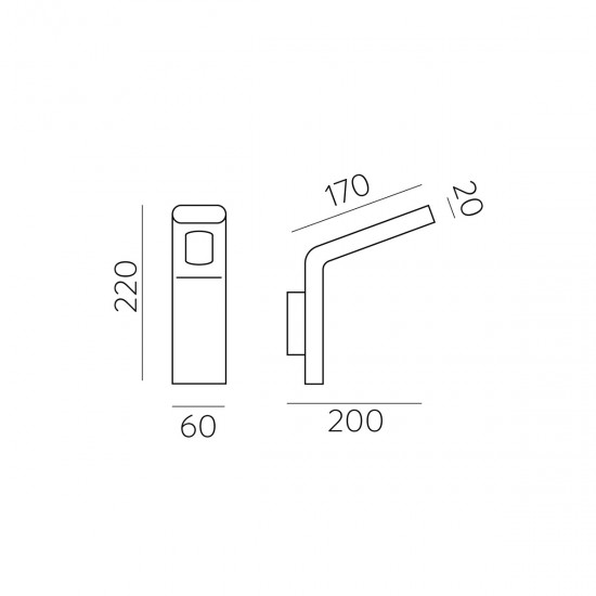 Aplica Exterior Zen A2038101GR ACB LED, Antracit, Spania