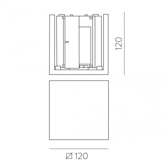 Aplica Exterior Perseo A2077000GR ACB LED, Gri, Spania