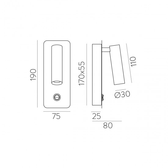 Aplica Dormitor Aron A32401NS ACB LED, Nichel, Spania