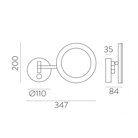 Aplica Baie Machiaj Boan A325211ES ACB LED, Crom, Spania