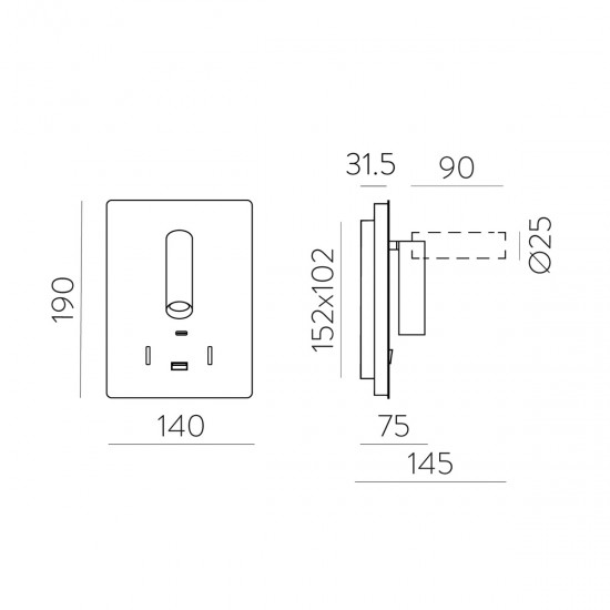 Aplica Dormitor Manat A3568001B ACB LED, Alb, Spania