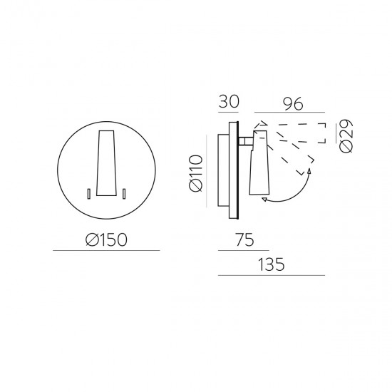 Aplica Dormitor Panau A3660001B ACB LED, Alb, Spania