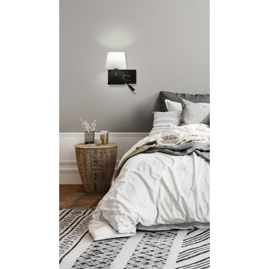 Aplica Dormitor Hold A3664181NIZQ ACB LED, Negru, Spania