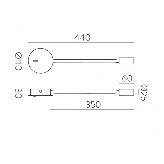 Aplica Dormitor Lyon A3699101N ACB LED, Negru, Spania