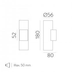 Aplica Zoom A37640N ACB GU10, Negru, Spania