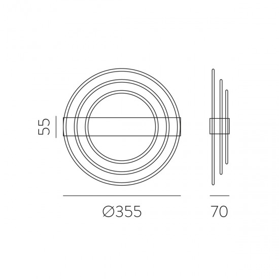 Aplica Ringo A3813070NDT ACB LED, Negru, Spania