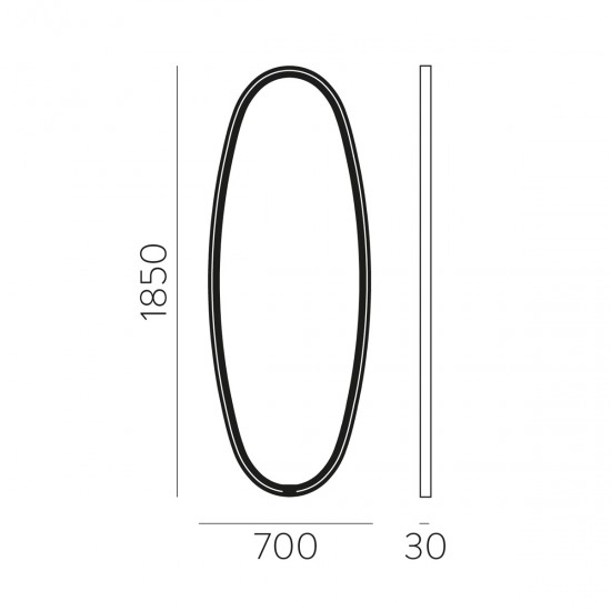 Oglinda Baie Onix A383110N ACB LED, Negru, Spania