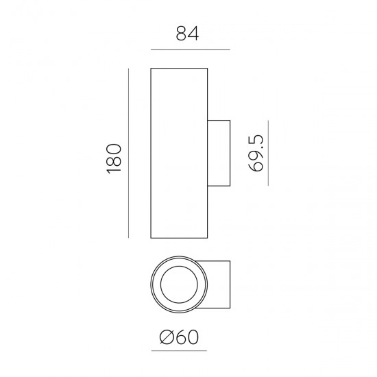 Aplica Pipe A3986100BDP ACB LED, Alb, Spania
