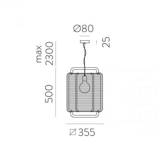 Pendul Corda C39013NAR ACB E27, Negru, Spania