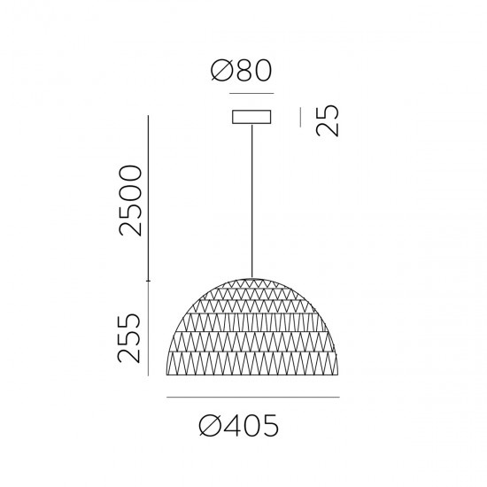 Pendul Evens C3930081NA ACB E27, Natural, Spania