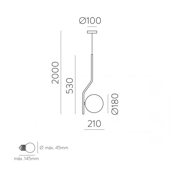Pendul Maui C81631N ACB E27, Opal, Spania
