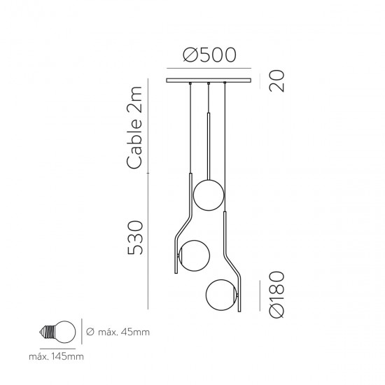 Suspensie Maui C81633N ACB E27, Opal, Spania