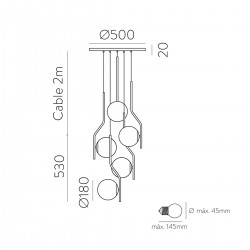 Suspensie Maui C816352N ACB E27, Opal, Spania