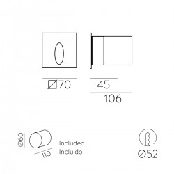 Aplica Scara Virgo E2064000GR ACB LED, Antracit, Spania