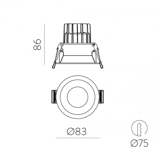 Spot Exterior/Baie Incastrat Kidal E377109BDT ACB LED, Alb, Spania
