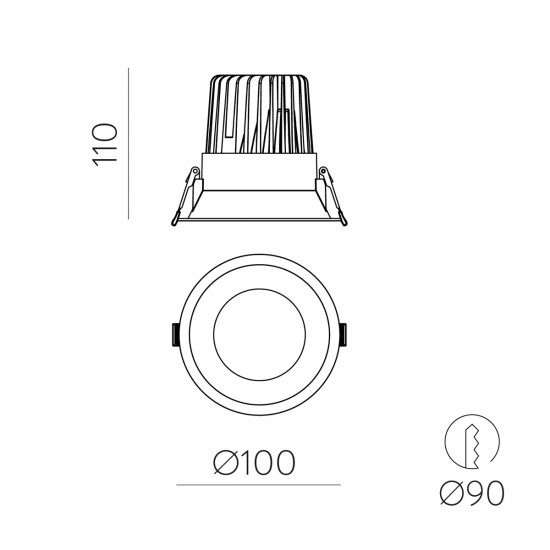 Spot Exterior/Baie Incastrat Kidal E377111BDP ACB LED, Alb, Spania