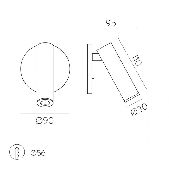 Aplica Dormitor Atria E392510NM ACB LED, Nichel, Spania
