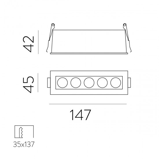 Spot Incastrat Invisible E3980000BDT ACB LED, Alb, Spania