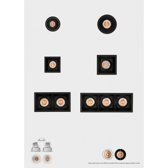 Spot Incastrat Move E3984090NDP ACB LED, Negru, Spania
