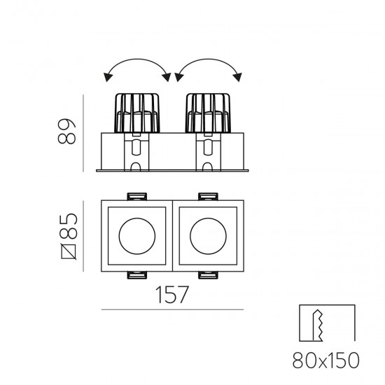 Spot Incastrat Move E3984192NDP ACB LED, Negru, Spania