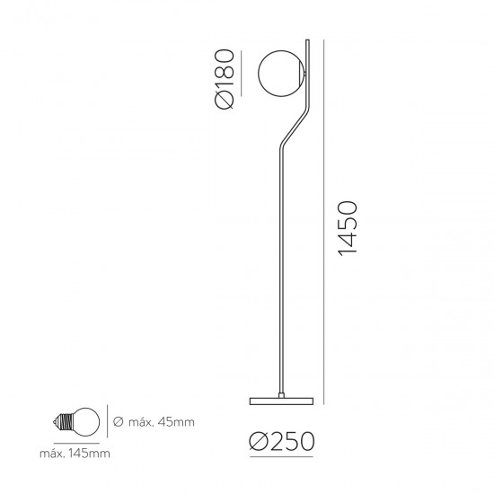 Lampadar Maui H81631O ACB E27, Opal, Spania