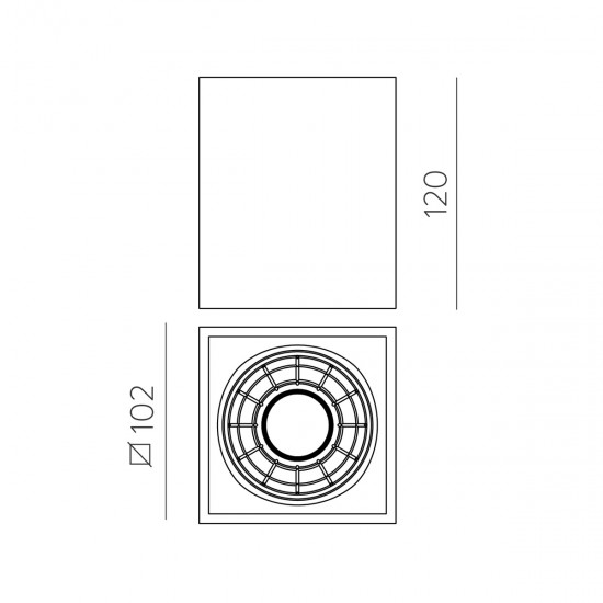 Plafoniera Exterior Perseo P2077000GR ACB LED, Gri, Spania