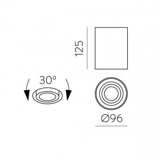 Spot Aplicat Sima P376310N ACB GU10, Negru, Spania