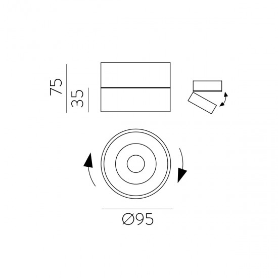 Spot Aplicat Mako P3843100BDP ACB LED, Alb, Spania