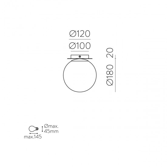 Aplica Parma P3946080O ACB E27, Opal, Spania