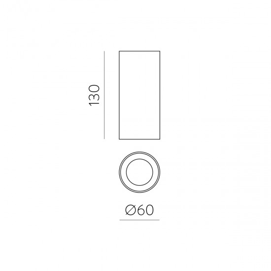 Spot Aplicat Pipe P3986000N ACB LED, Negru, Spania