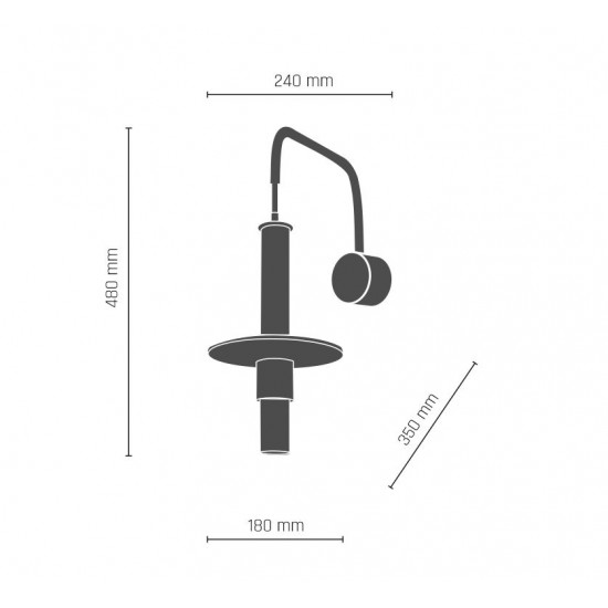 Aplica ALVITO 8928 Amplex,  Negru, Polonia.