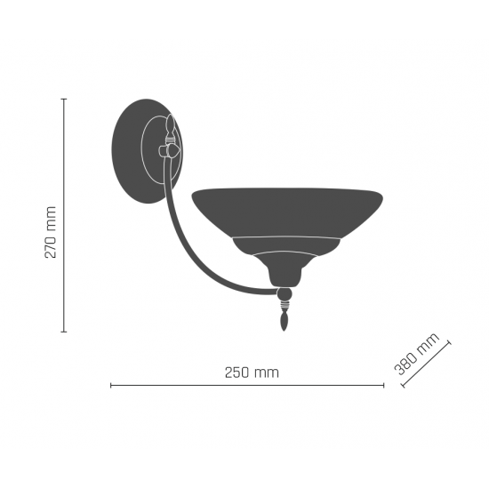 Aplica ONYX OPAL 8745(329) Amplex, E27, Auriu, Polonia