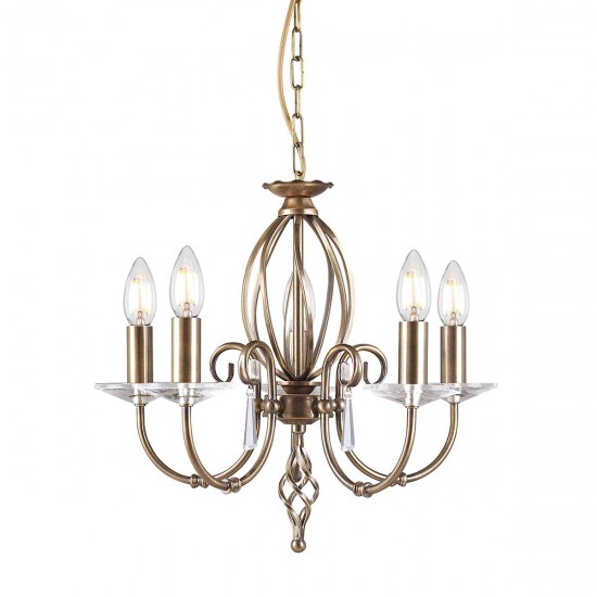 Candelabru Aegean de la Elstead E14, Alama, Ag5-Aged-Brass, UK