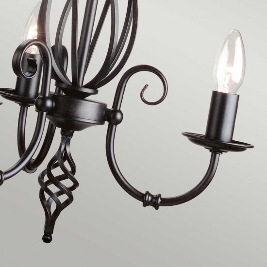 Candelabru Artisan de la Elstead E14, Negru, Art3-Black, UK